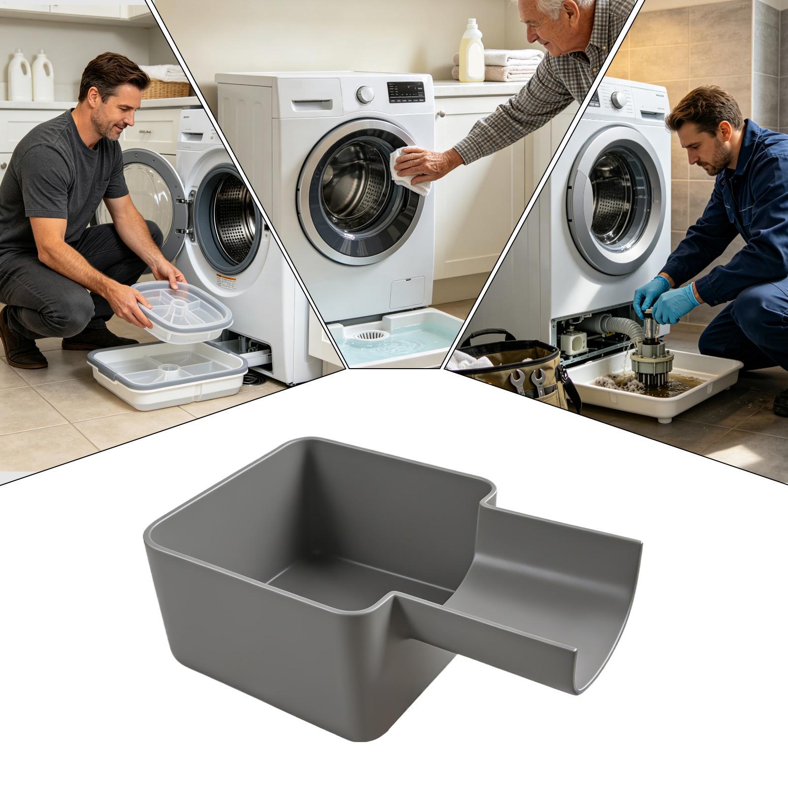 Heavy Equipment Washing - 洗濯機排水トレイ、漏れ防止ドリップパン（漏斗付き）、頑丈な床用排水受けトレイ（ランドリールームの保護用）